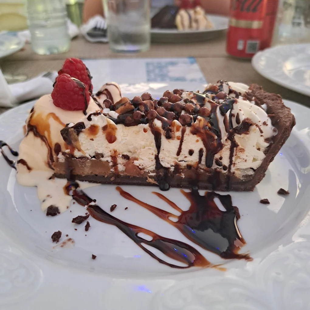 Homemade dessert with ice cream